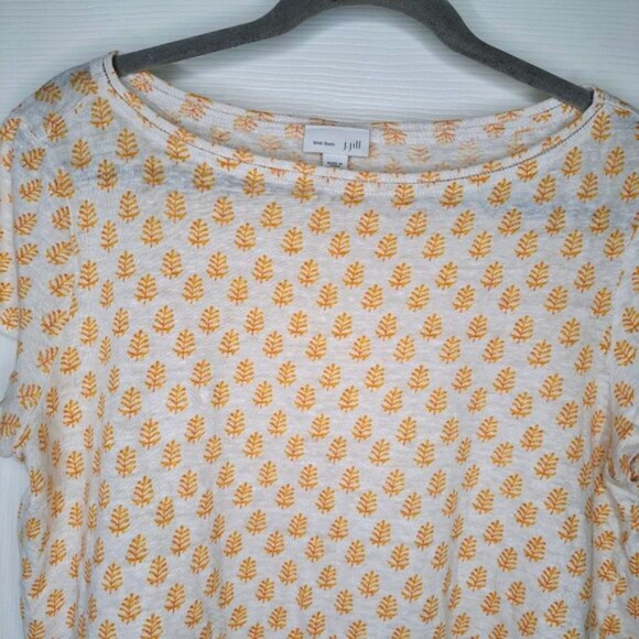 J. Jill 100% Linen Printed Tee Size Medium - Picture 3 of 7